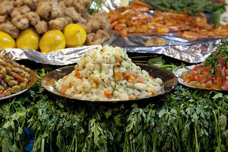 JamaaaelFna市场食品摩洛哥马拉喀什201年4月日图片