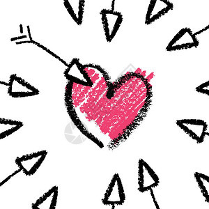 情人节概念说明箭头和心脏矢量图片