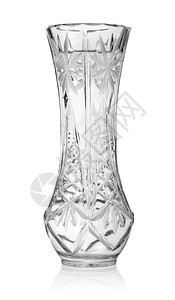 白色背景上孤立的玻璃花瓶图片