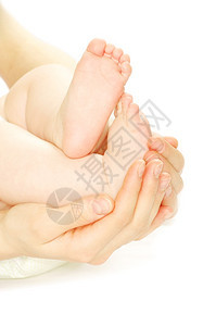 白被孤立的新生婴儿脚图片