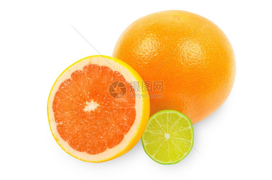 白柑橘水果图片