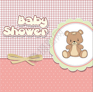 带泰迪熊的婴儿淋浴卡图片
