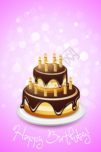 带蛋糕的生日快乐卡图片