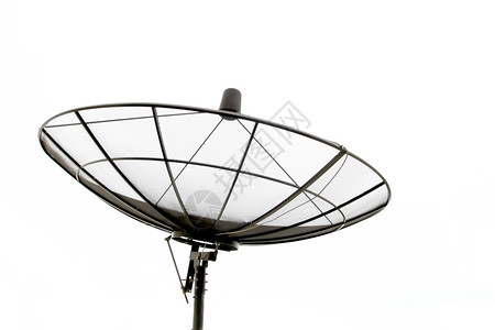 白天空上孤立的卫星Dish图片