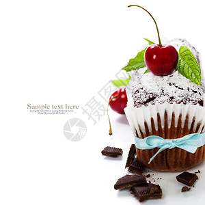 巧克力蛋糕有新鲜的莓果易移动的样本文图片
