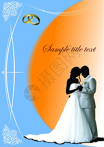 婚礼专辑封面矢量插图图片