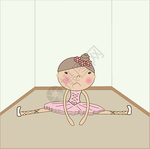可爱的悲伤芭蕾舞女郎摔倒在地上图片
