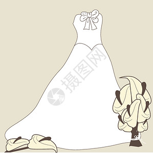 婚纱 夫妇插画_婚纱 夫妇卡通_婚纱 夫妇插图_手绘_板绘_摄图网