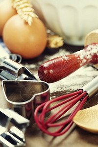 烹饪和烘烤概念要素和厨房工具图片