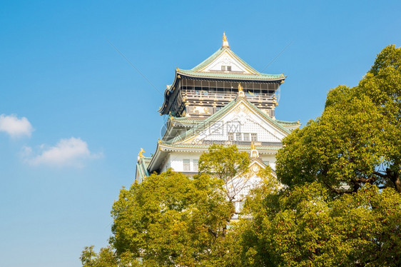 日本关西大阪城堡秋天图片