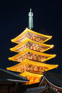 在日本东京的朝野神庙塔图片