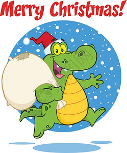 圣诞快乐与鳄鱼图片