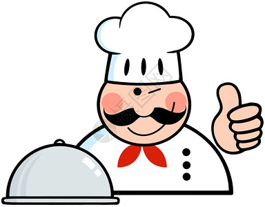 龙虎logo彩盘展出缩略图的winked厨师logo插画