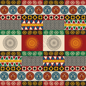 无缝的马雅以颜色显示的阿兹特克形态图片