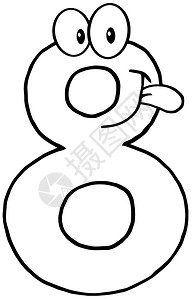 数字8黑色插画