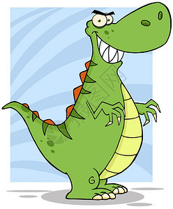 愤怒的恐龙卡通马斯科特字符图片