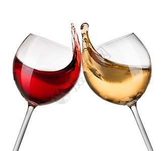 白葡萄酒和红的波浪白葡萄酒和图片