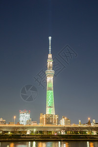 日本黄昏东京天树照明图片