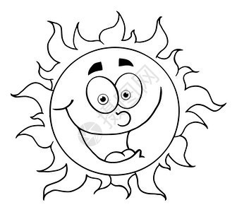 概括的快乐太阳马斯科特卡通字符图片