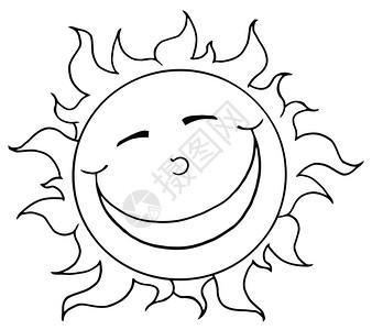 概括的微笑太阳马斯科特卡通字符图片