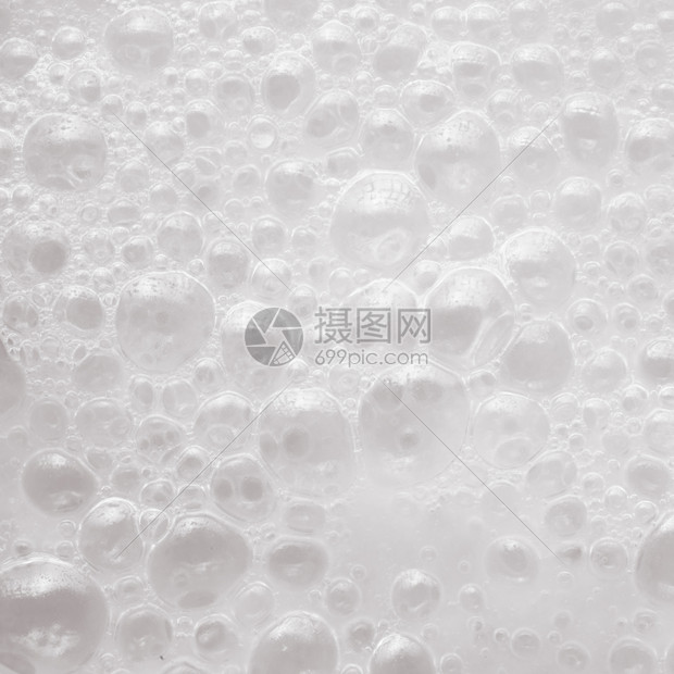 白色液化肥皂泡沫有气背景纹理封闭