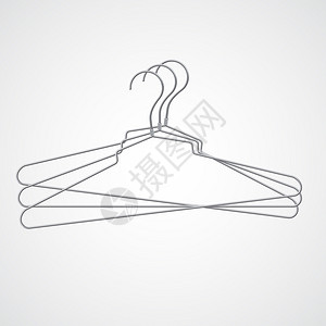 衣架简笔画一组金属衣架矢量说明插画