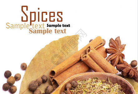 白上孤立的Spice边框图片