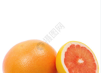 白色上隔离的清新整片石灰柠檬和橙色图像图片