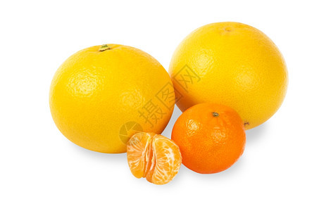白色背景的柑橘水果图片