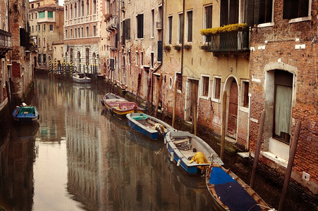 意大利威尼斯小运河古老照片图片