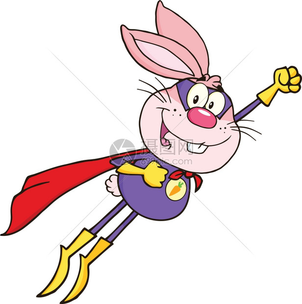 粉红兔子超级英雄卡通人物