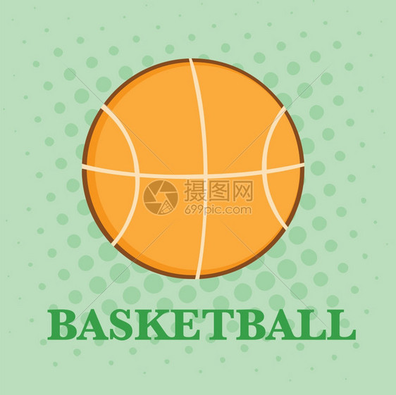 绿色背景与文字下的篮球摘要图片