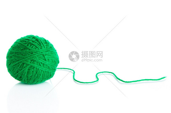 白上孤立的毛线球用于编织图片