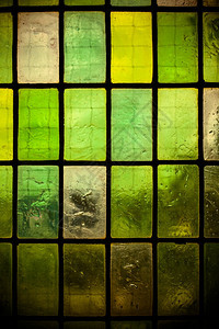 多色彩玻璃窗以绿显示普通区块模式图片