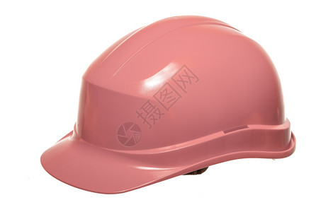 建筑工人的红色安全头盔硬帽孤立在白色上保安和工作室图片
