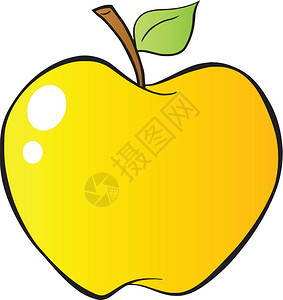 卡通黄色渐变苹果矢量设计元素图片