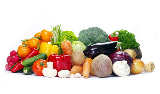 白色背景的新鲜蔬菜xAxA图片