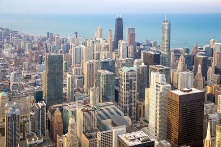芝加哥市中心空景象图片