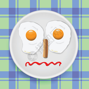 儿童早餐的彩色插图用于设计图片