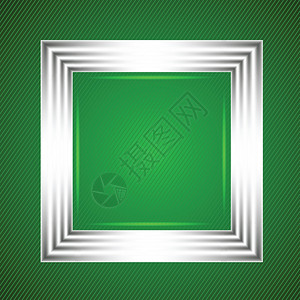 绿色背景上带白边框的色彩多插图用于设计图片