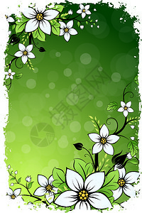 绿色梦幻花朵背景背景图片