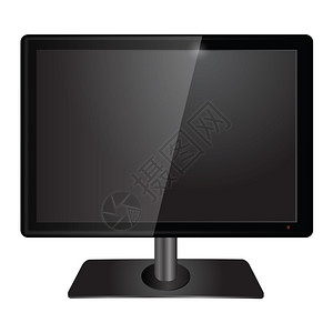 设计时用白色背景上的lcd电视监器显示您的设计图片