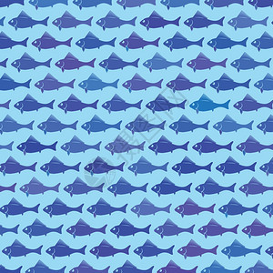 用于设计的带抽象鱼类背景的多彩插图图片