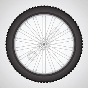 用于设计的灰色背景上自行车轮图彩色插图片