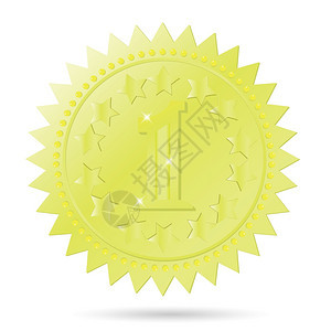 配有金奖徽章的彩色插图用于设计图片