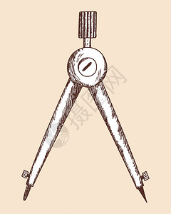 徐州工程学院logo手绘教育插画圆规插画