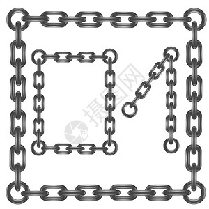 提案稿设计时用白色背景上的钢链条编号绘制的多彩插图插画