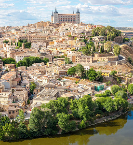 托莱多与阿尔卡扎在西班牙马德里的市风景图片