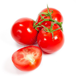 白孤立的新鲜西红柿图片