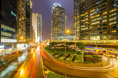 香港中央天际夜间图片